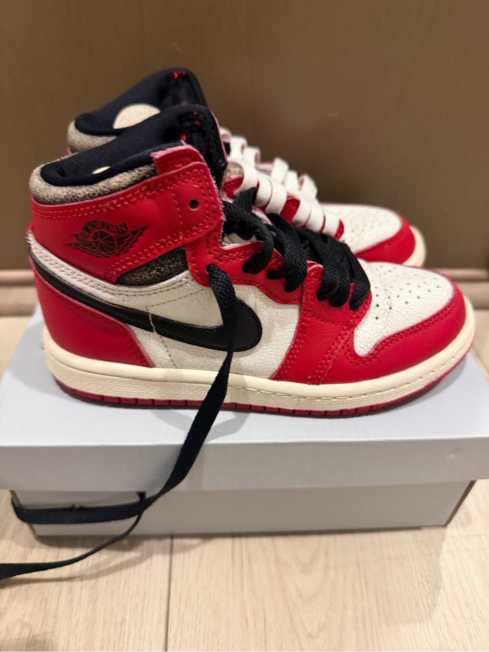 Nike Kids Red, White & Black High-Top Sneakers - Picture 2 of 3